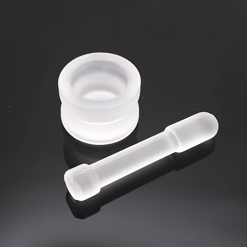 Mini Glass Mortar and Pestle Set, White Bowl for Medicine Grinding, Mixing, Crushing Pills, Perfect for Pharmacy Lab