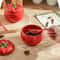 Tomato Ceramic Sugar Bowl with Spoon, Storage Spice Jar, Kitchen Dining Table Seasoning Container, Christmas Decorative