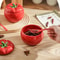Tomato Ceramic Sugar Bowl with Spoon, Storage Spice Jar, Kitchen Dining Table Seasoning Container, Christmas Decorative