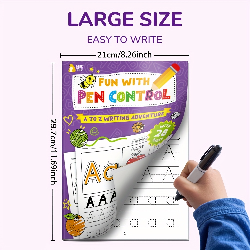 Educational Workbook for Preschool Learning, Alphabet Tracing, Busy ABC Color Book for Kids, Letter Tracing Fun for Boys