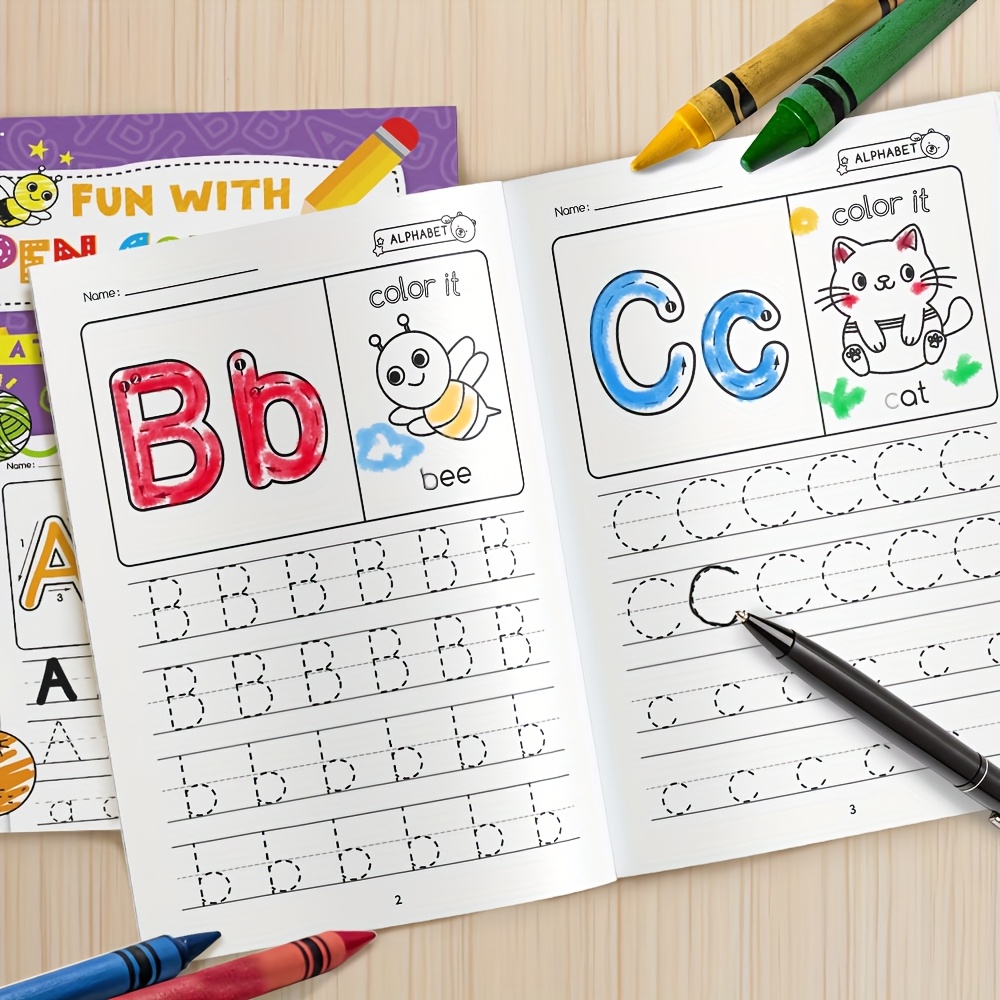 Educational Workbook for Preschool Learning, Alphabet Tracing, Busy ABC Color Book for Kids, Letter Tracing Fun for Boys