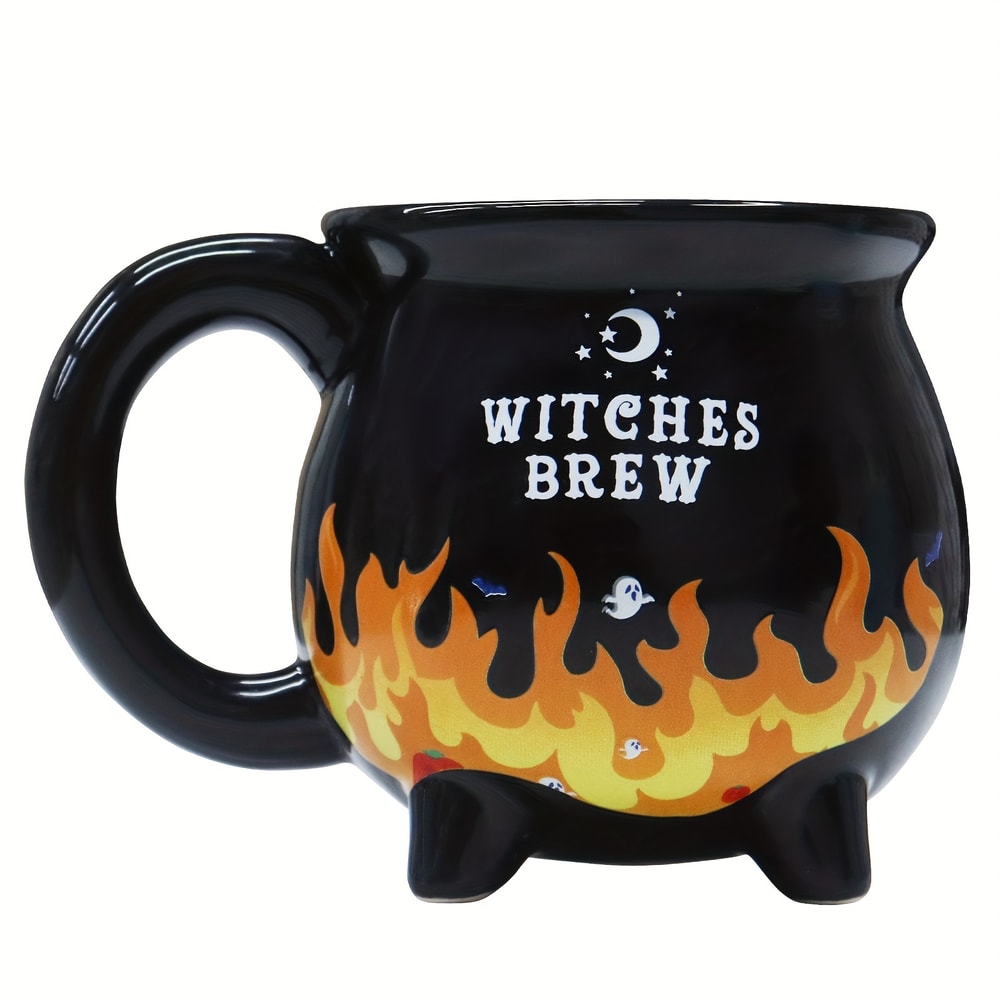 Witches Brew Cauldron Mug, Ceramic Heat Sensitive Cup, Color Changing Stoneware