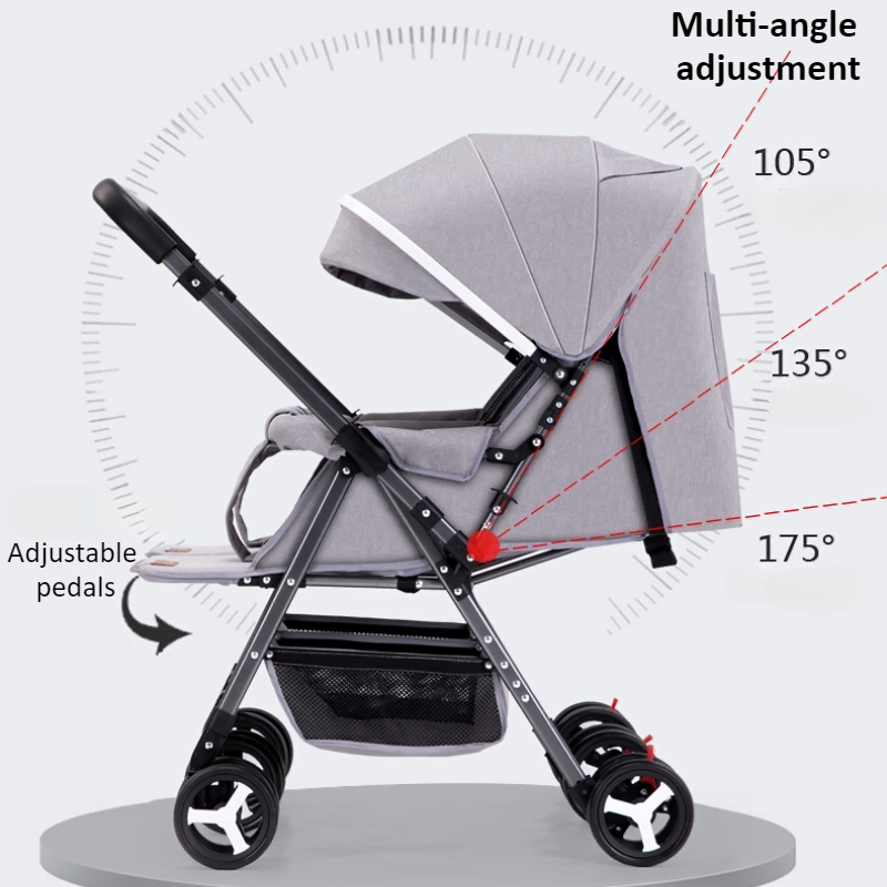 Lightweight Foldable Twin Umbrella Stroller Double Stroller Sit Lying Side By Side With Universal 1