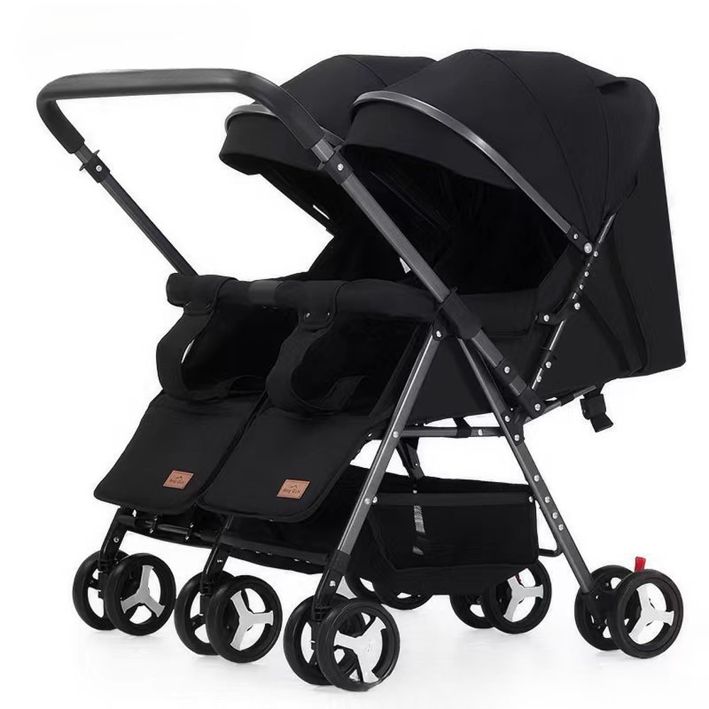 Lightweight Foldable Twin Umbrella Stroller Double Stroller Sit Lying Side By Side With Universal 7