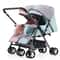 Lightweight Foldable Twin Umbrella Stroller Double Stroller Sit Lying Side By Side With Universal 8
