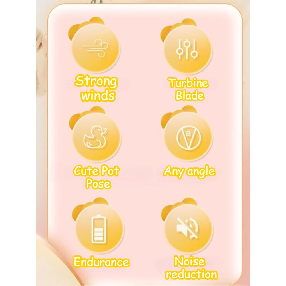 Cute Pink Pig Portable Neck Fan, Dinosaur Bladeless Fan, Speeds Rechargeable Wearable Personal USB Neck Fan