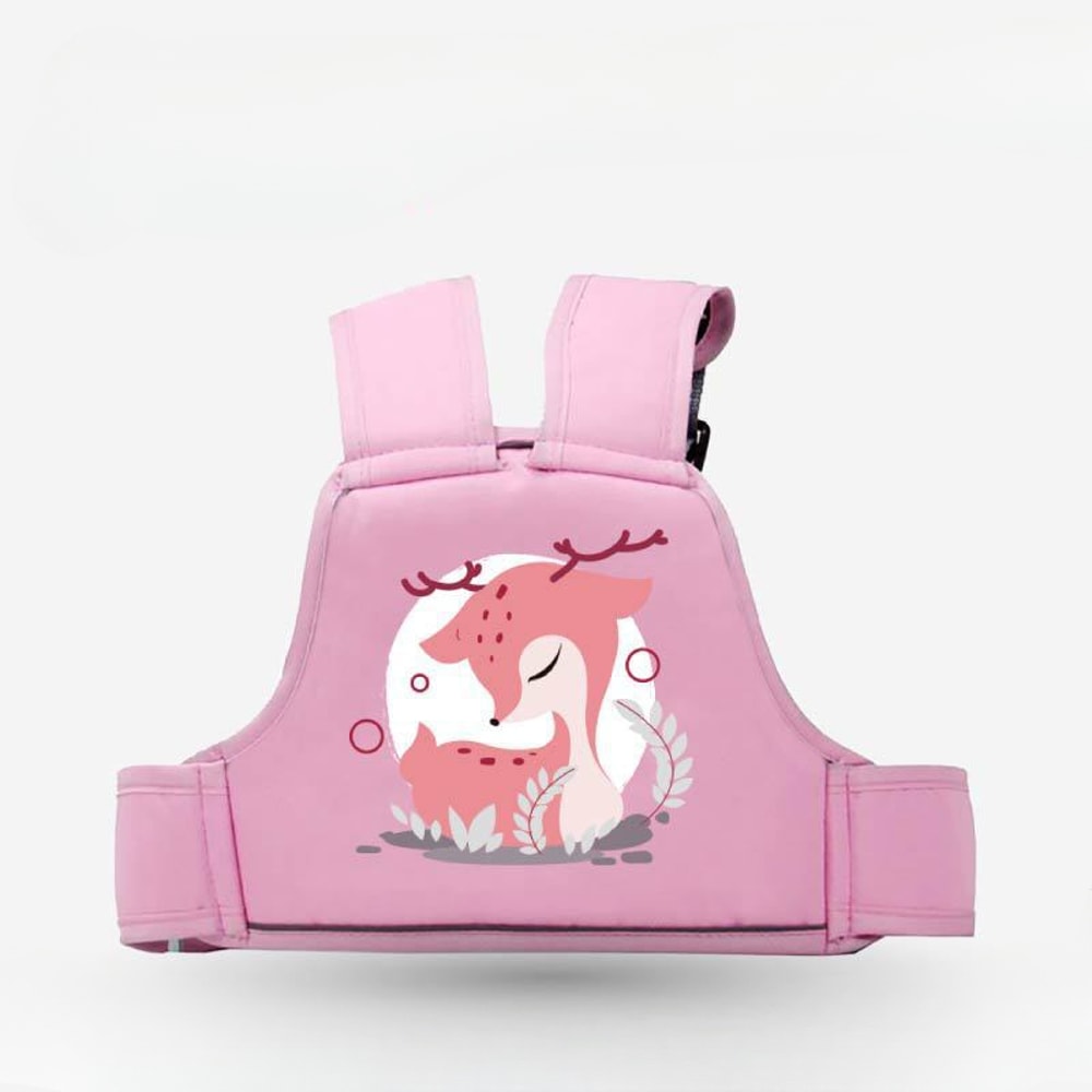 Cartoon Kids Safety Harness, Breathable Adjustable Motorcycle Harness, Children Passenger Harness with Shoulders