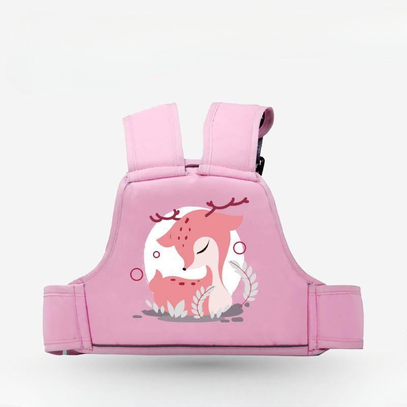 Cartoon Kids Safety Harness, Breathable Adjustable Motorcycle Harness, Children Passenger Harness with Shoulders