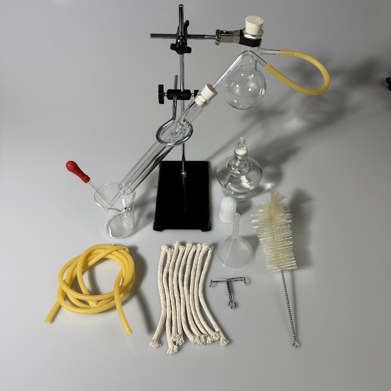 Essential Oil Distiller, Home Distillation Apparatus Set, Moonshine Alcohol Chemistry Lab Glassware Kit