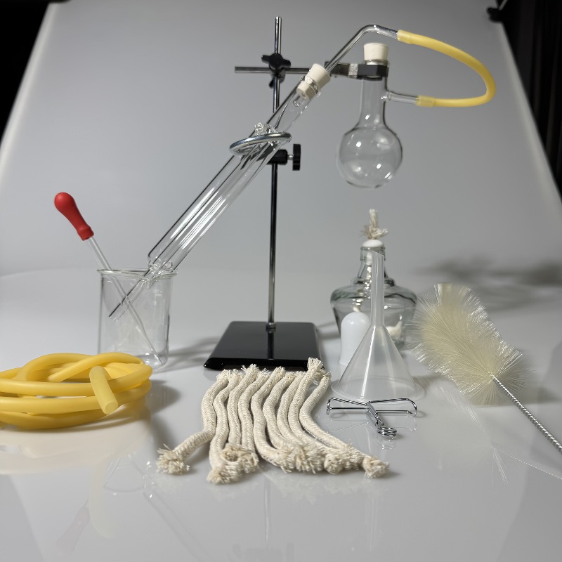 Essential Oil Distiller, Home Distillation Apparatus Set, Moonshine Alcohol Chemistry Lab Glassware Kit