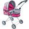 Folding Baby Doll Stroller, Role Play House Doll Accessories, Foldable Pram for Boys and Girls