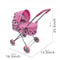 Folding Baby Doll Stroller, Role Play House Doll Accessories, Foldable Pram for Boys and Girls