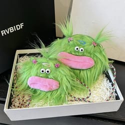 cute doll personality plush toy, fun long hair braided crossbody bag, funny plush shoulder bag