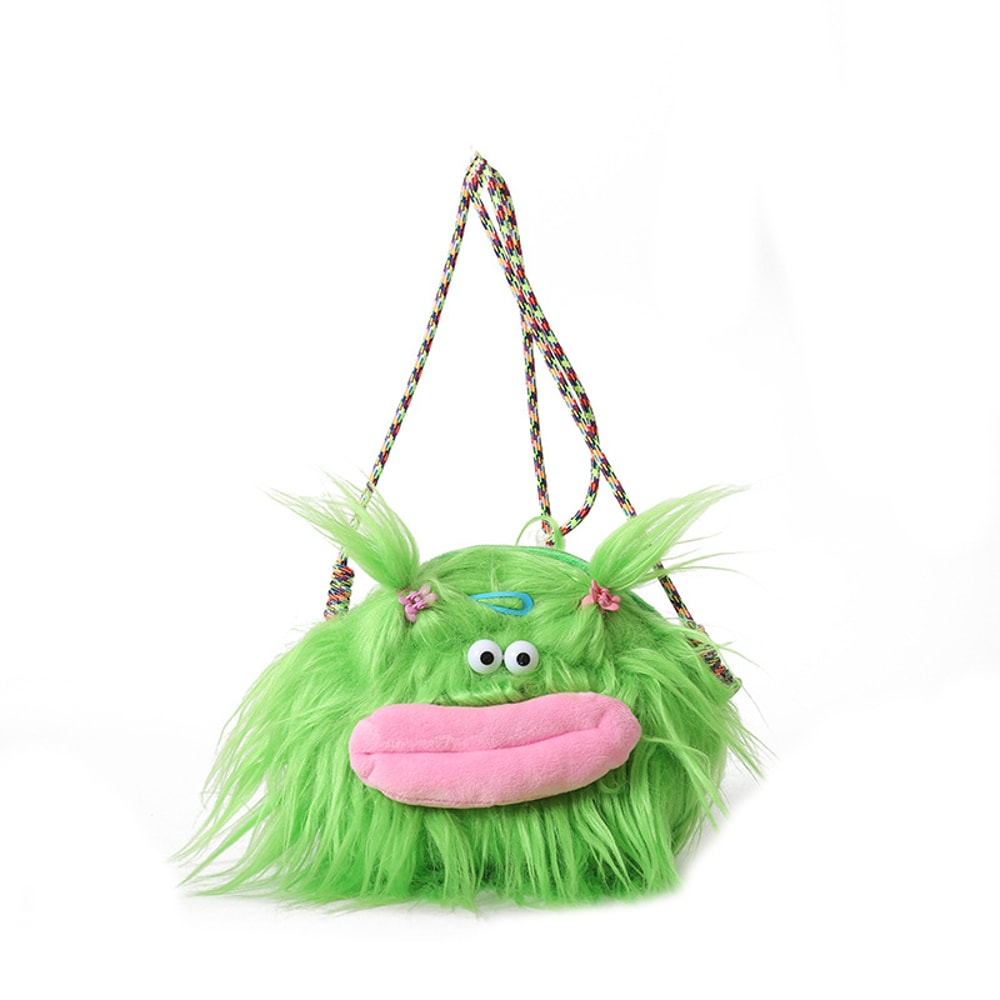 Cute Doll Personality Plush Toy, Fun Long Hair Braided Crossbody Bag, Funny Plush Shoulder Bag