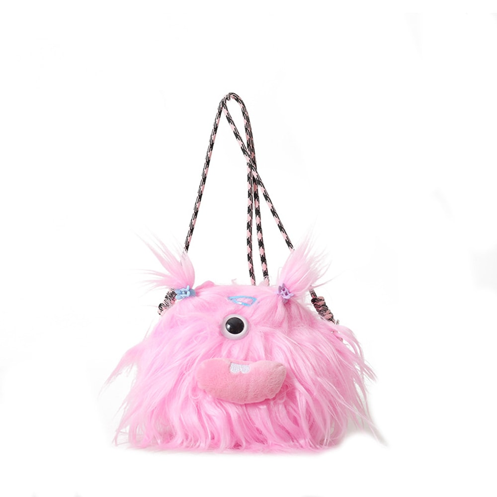Cute Doll Personality Plush Toy, Fun Long Hair Braided Crossbody Bag, Funny Plush Shoulder Bag