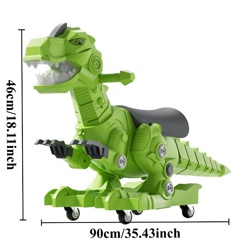 Dinosaur Ride On Cars With Music Light Mist Spray Wagging Tail For Toddlers Indoor Outdoor Birth 1