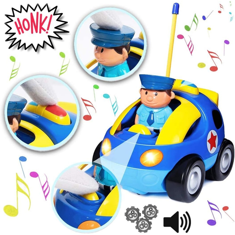 Toddler RC Car Toys, Remote Control Cars for Boys Girls, Race Car Police Car Gift for Kids Baby