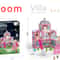 Princess Playhouse Set, Luminous Doll House Dreamhouse for Girls with Dolls, Furniture & Pretend Play Accessories