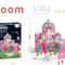Princess Playhouse Set, Luminous Doll House Dreamhouse for Girls with Dolls, Furniture & Pretend Play Accessories