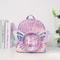 Girls Cartoon Unicorn Sequin Schoolbag, Transparent Butterfly Wings Backpack for Toddlers, Waterproof Bookbag