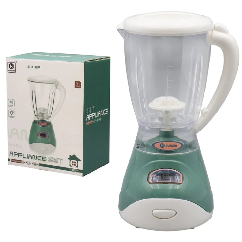 Kids Kitchen Playset with Sound & Light, Coffee Maker, Toaster, Blender, Mixer, Pretend Play Appliance Set