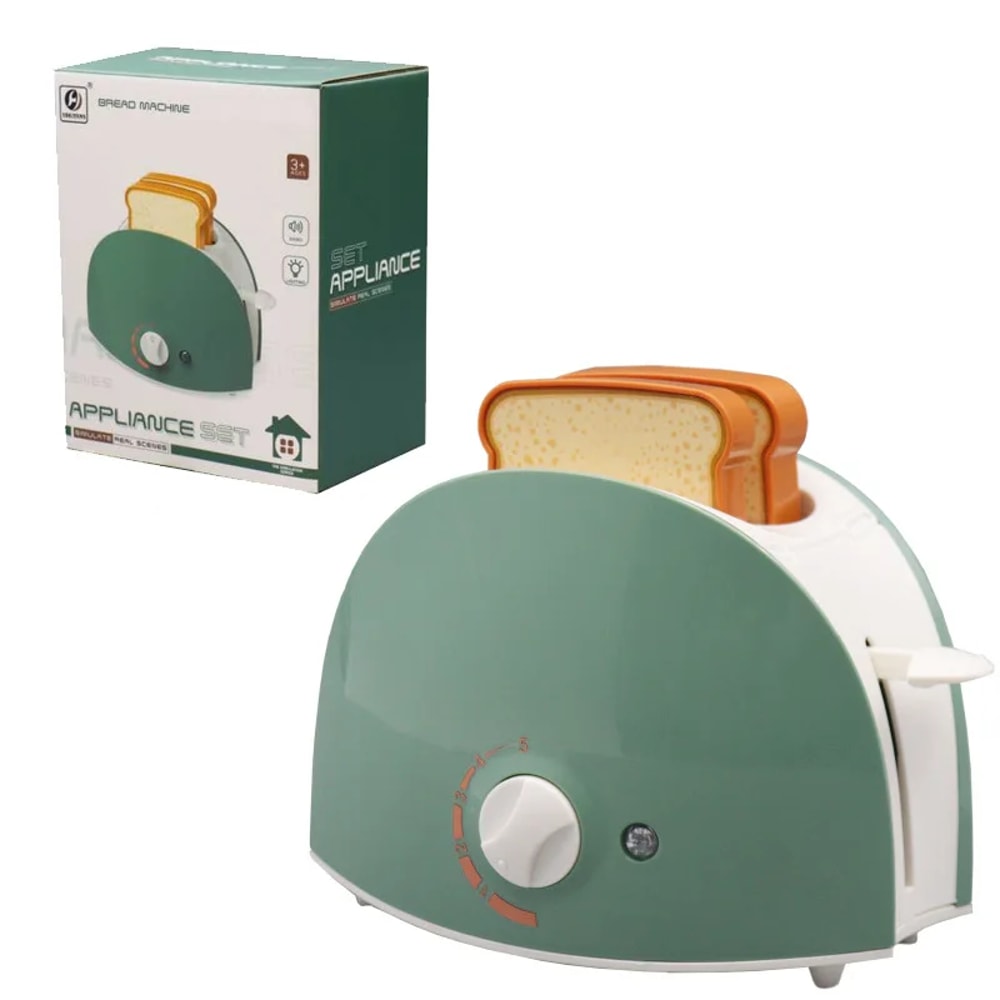 Kids Kitchen Playset with Sound & Light, Coffee Maker, Toaster, Blender, Mixer, Pretend Play Appliance Set