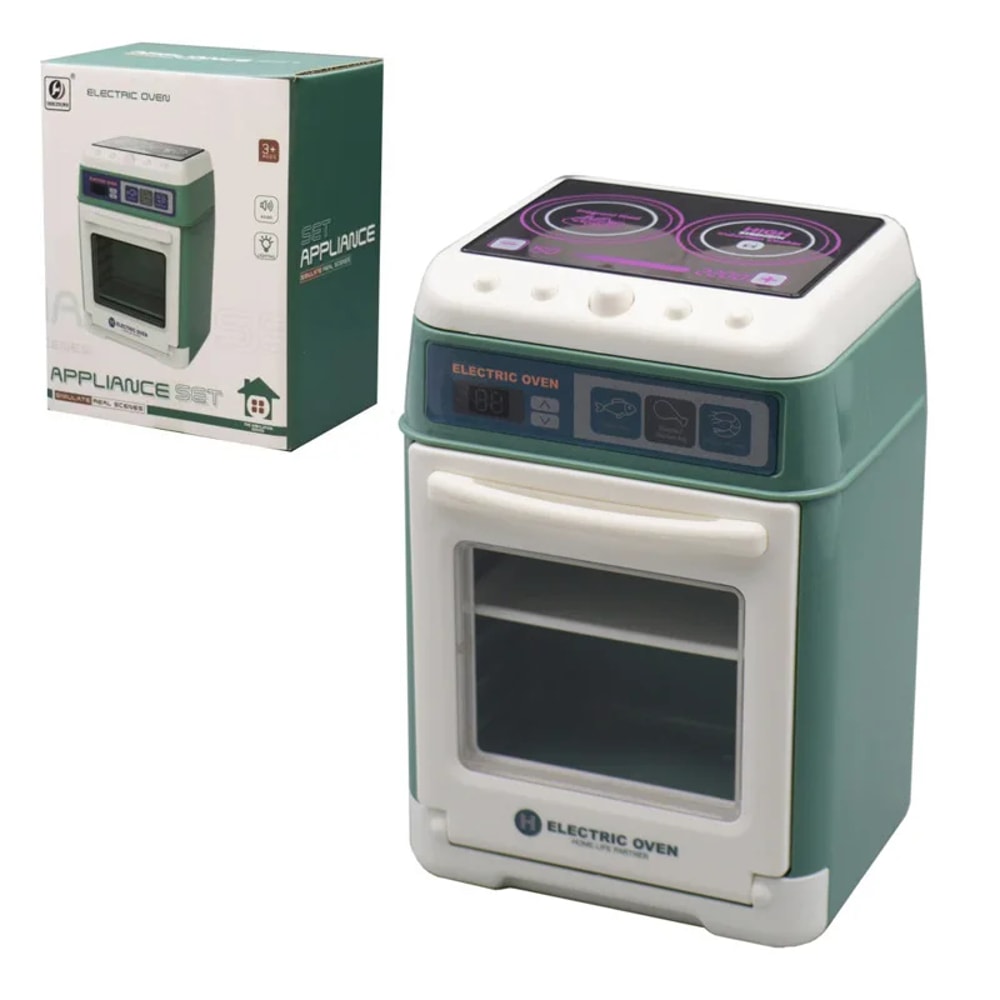 Kids Kitchen Playset with Sound & Light, Coffee Maker, Toaster, Blender, Mixer, Pretend Play Appliance Set