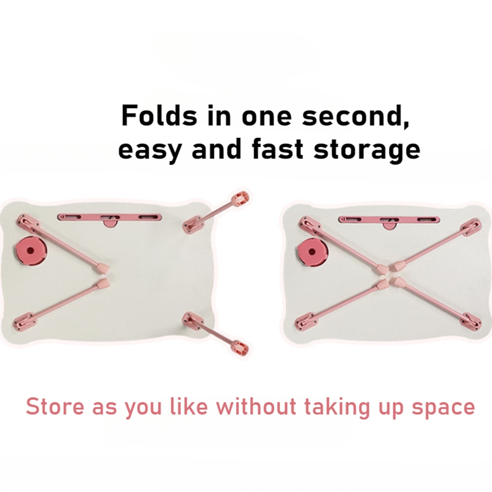 Cute Bear Bed Desk With Cup Holder Foldable Laptop Table Waterproof Antislip Tatami Table For Dormi