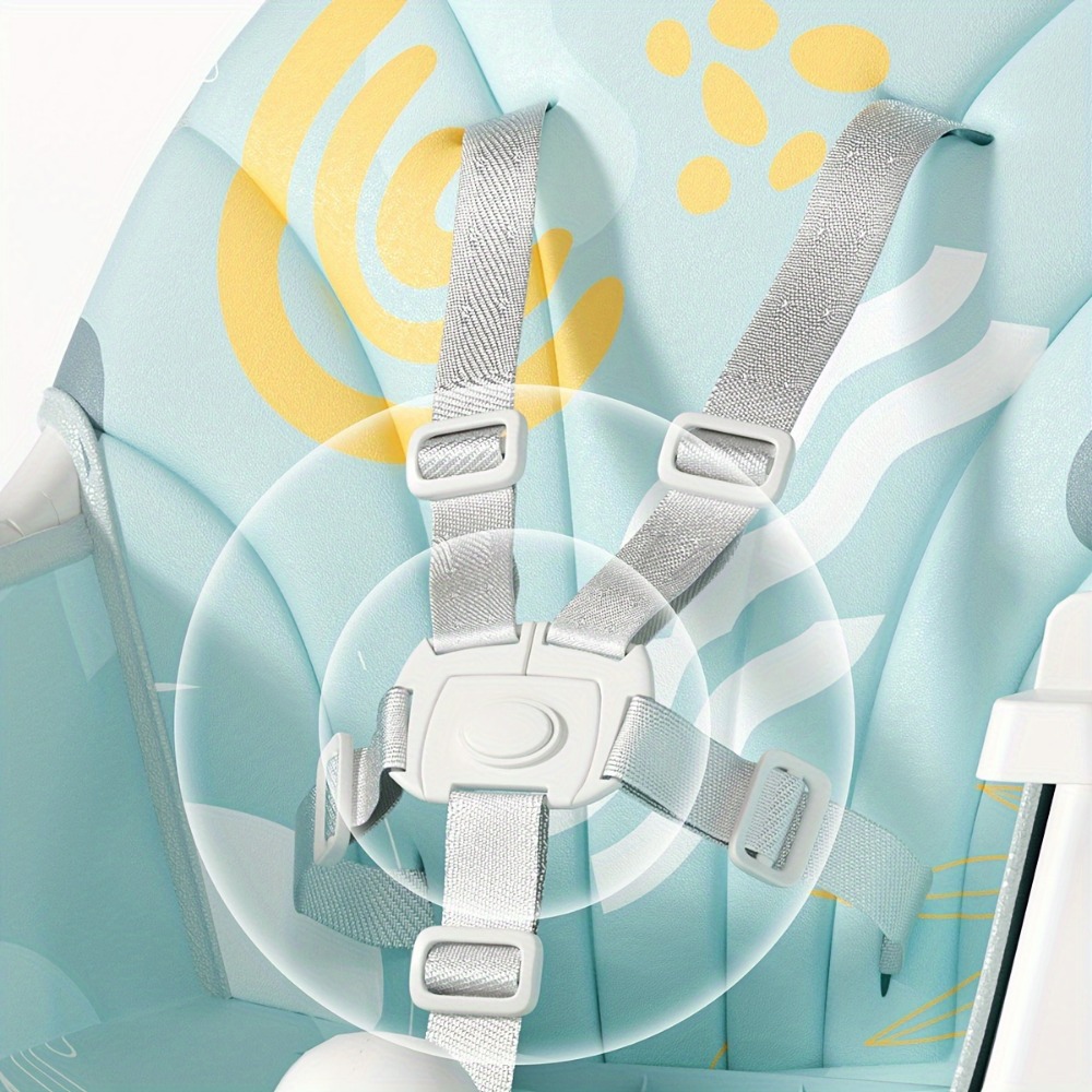 Foldable Baby High Chair, Convertible Infant Chair, Rocking Chair with Lockable Wheels