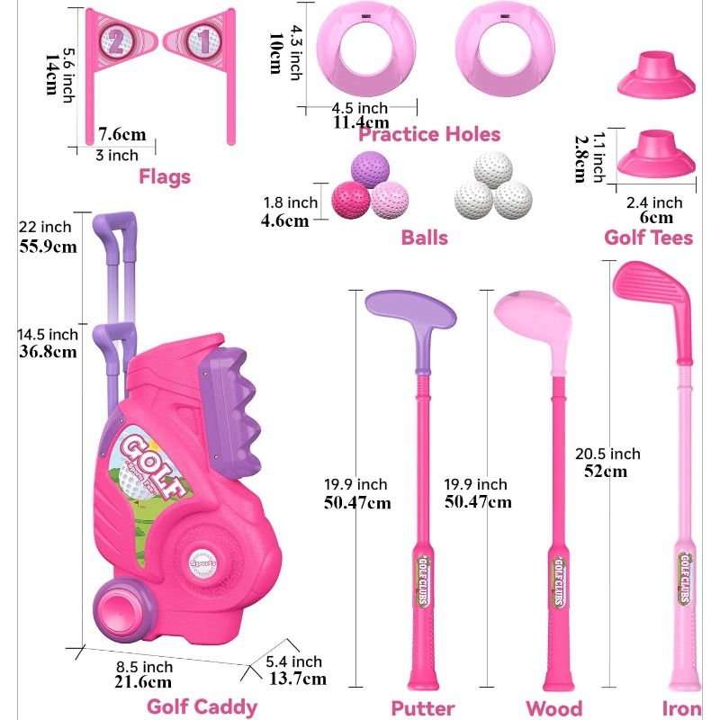 Golf Cart For Kids Toddler Golf Club Set Christmas Gift For Boys Girls 1