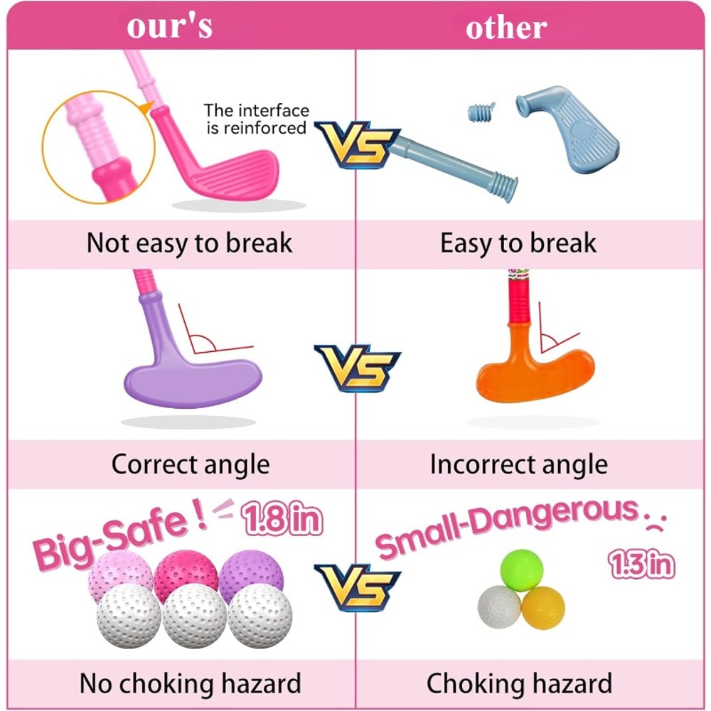 Golf Cart For Kids Toddler Golf Club Set Christmas Gift For Boys Girls 3