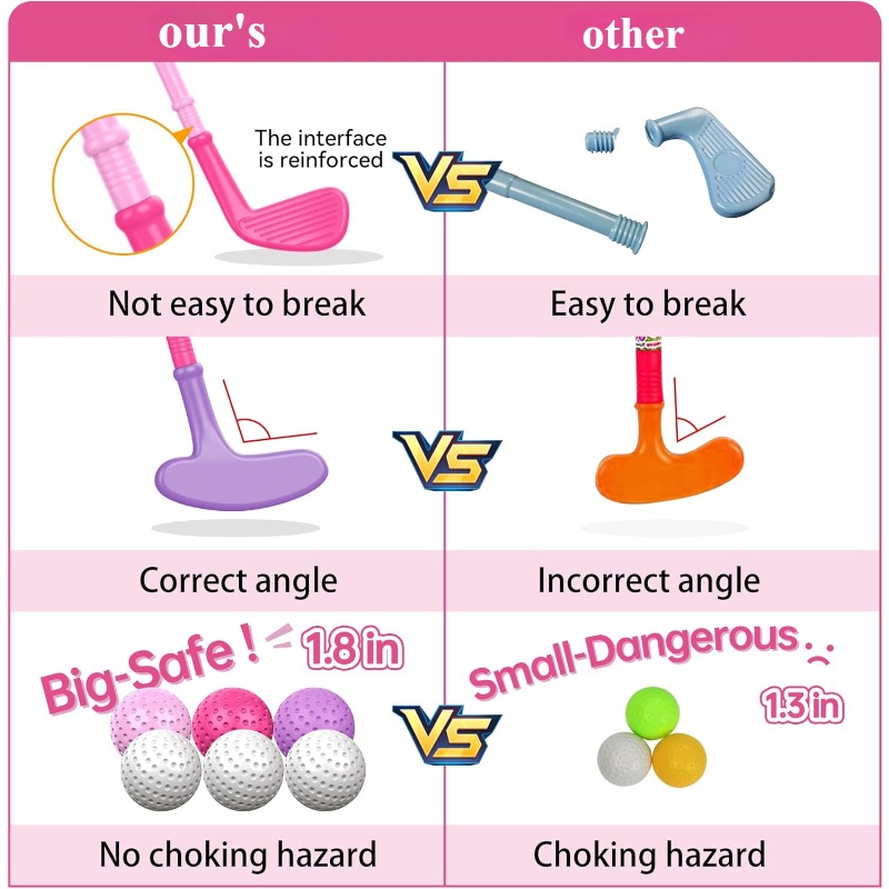 Golf Cart For Kids Toddler Golf Club Set Christmas Gift For Boys Girls 3