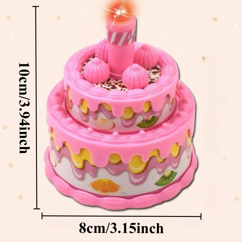 Pretend Play Birthday Cake Toy With Music Lights Dessert Toy Gift For Toddlers Princess Tea Time K 2