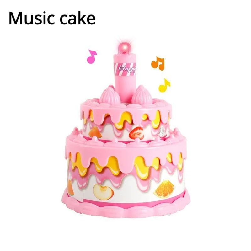 Pretend Play Birthday Cake Toy With Music Lights Dessert Toy Gift For Toddlers Princess Tea Time K 5