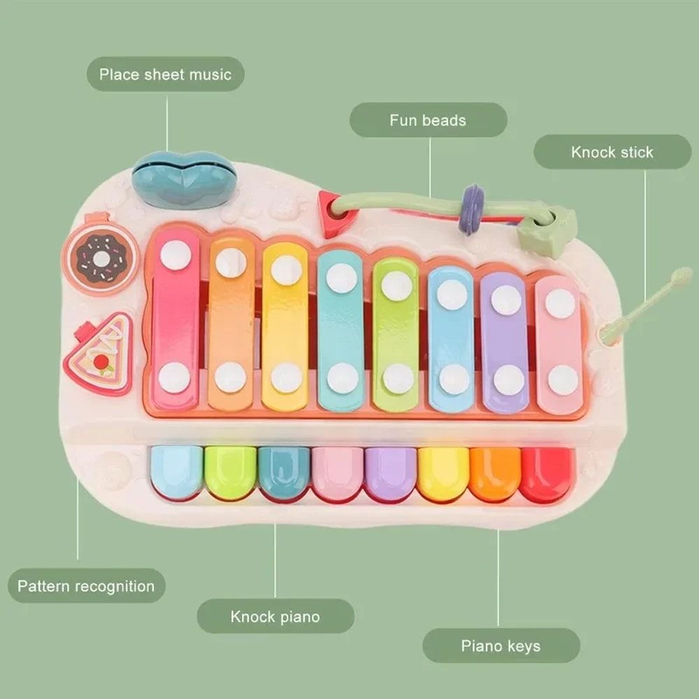 Educational Baby Piano Xylophone, Key Keyboard Piano Sensory Toys for Toddlers