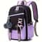 Cute Girls Backpack, Large Capacity Schoolbag with Plush Pendant, Waterproof Nylon Fabric Bookbag for Teens, Kids, Stude