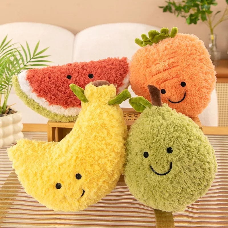 Stuffed Fruit Toys, Cute Mango, Watermelon, Avocado, Strawberry, Sensory Gift for Birthday, Fun Plush Decor
