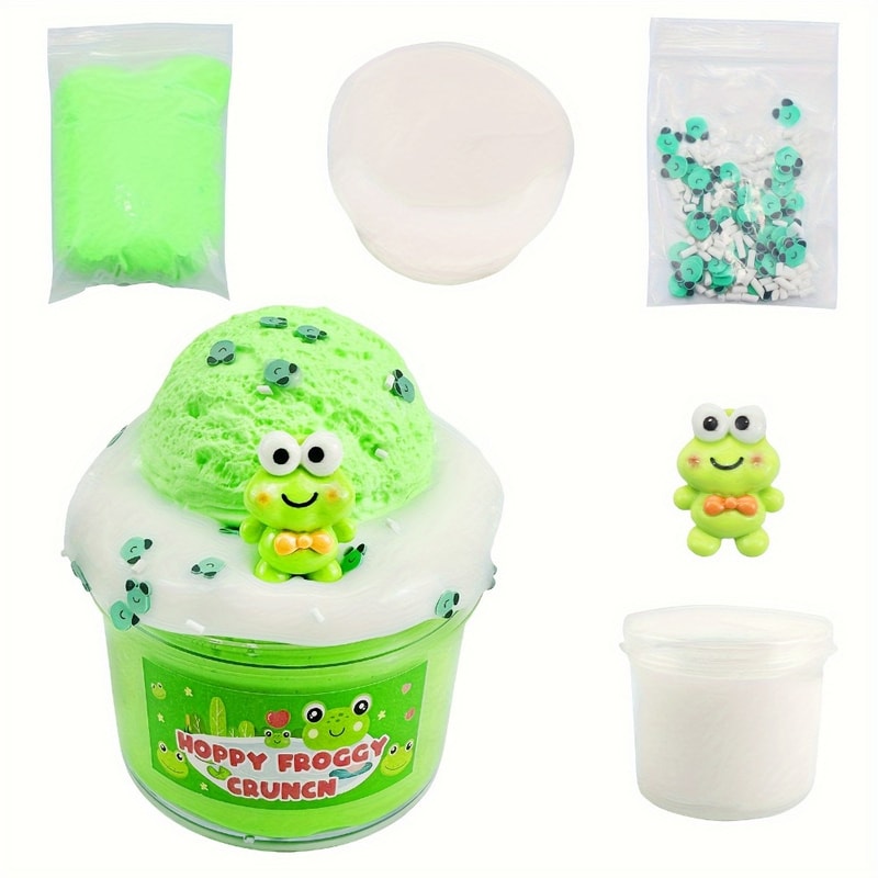 DIY Colored Mud Squeeze Toy Handmade Frog Slime Soft Stretchy Craft Stress Relief For Kids 2