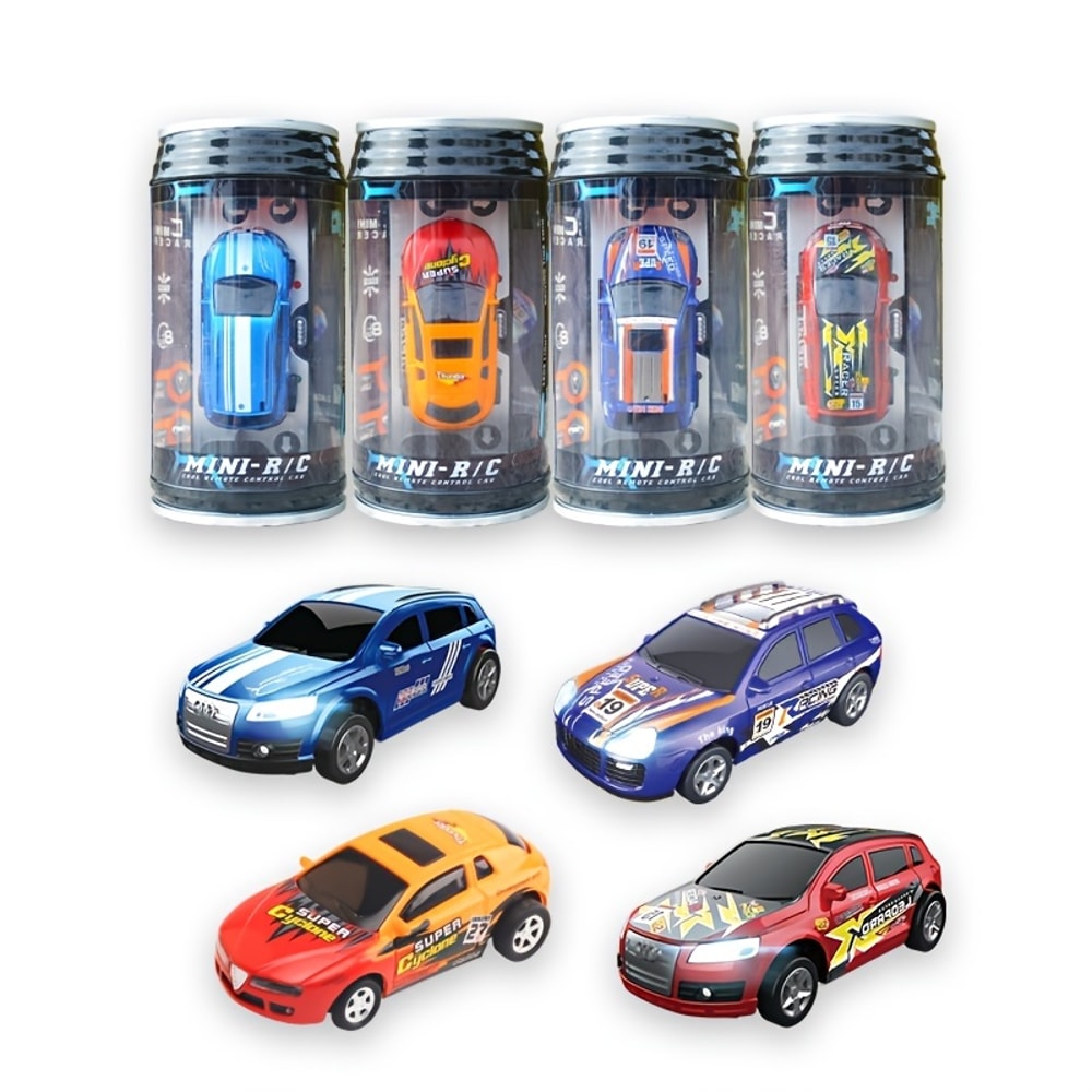 Coke Can Speed Mini Electric RC Car, Micro Racing Car with LED Lights, Remote Control Car Toys for Boys and Girls