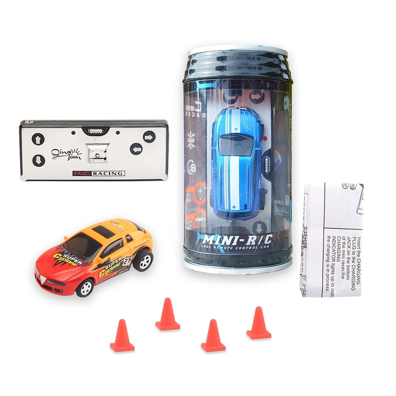 Coke Can Speed Mini Electric RC Car, Micro Racing Car with LED Lights, Remote Control Car Toys for Boys and Girls