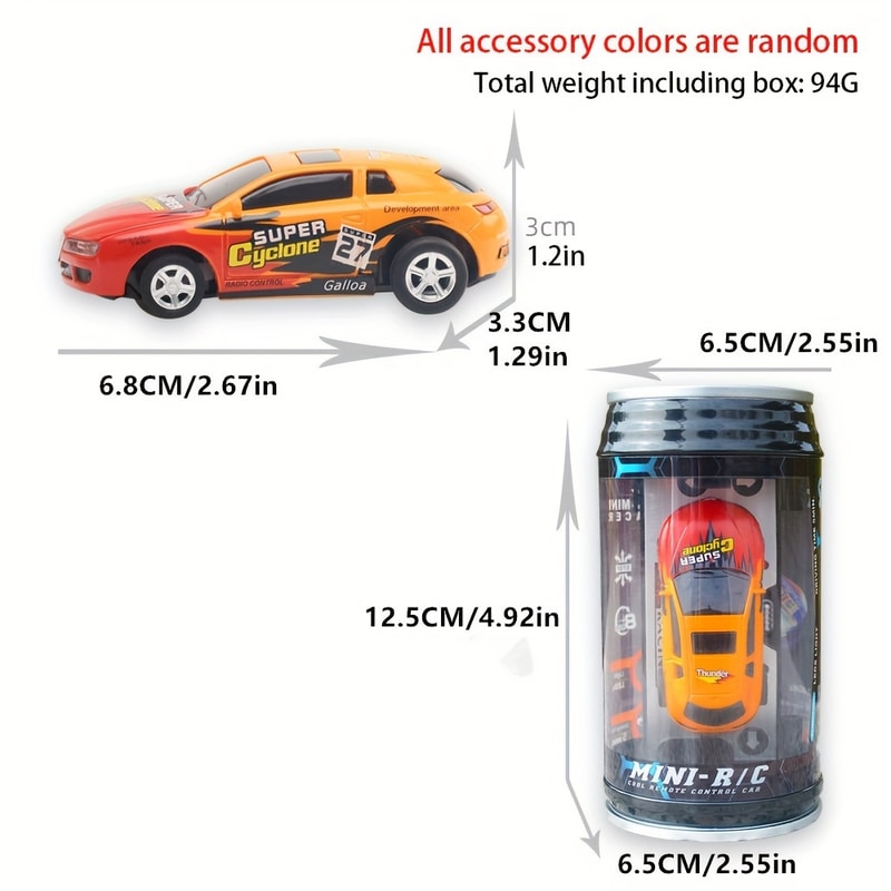 Coke Can Speed Mini Electric RC Car, Micro Racing Car with LED Lights, Remote Control Car Toys for Boys and Girls