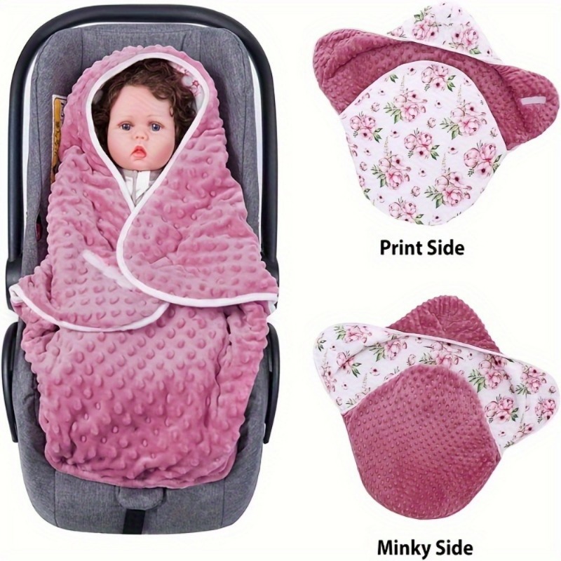 Super Soft & Warm Thick Winter Baby Swaddle Blanket for Baby Stroller, Car Seat, Double Sided Baby Swaddle for Newborn