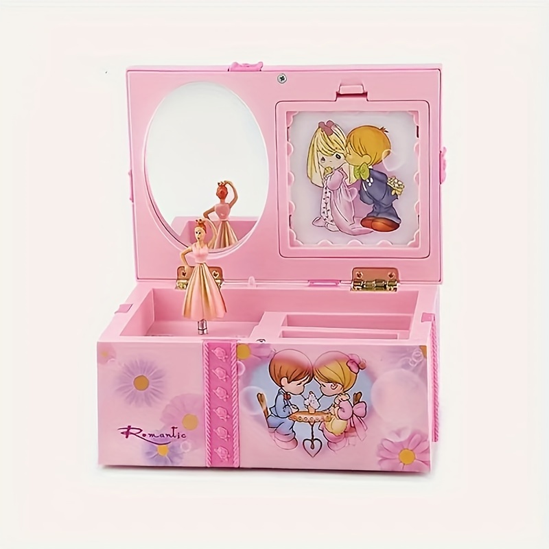 Music Box Girls with Ballerina Jewelry Box, Spinning Drawer for Necklace and Bracelet Storage
