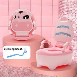 cute animal toddler toilet training potty chair, built-in splash guard, slip-resistant base, removable bowl for toddlers