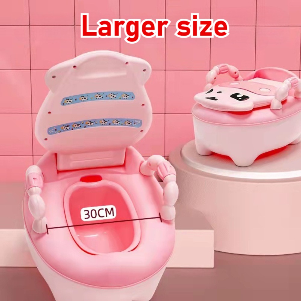 Cute Animal Toddler Toilet Training Potty Chair, Built-in Splash Guard, Slip-Resistant Base, Removable Bowl for Toddlers