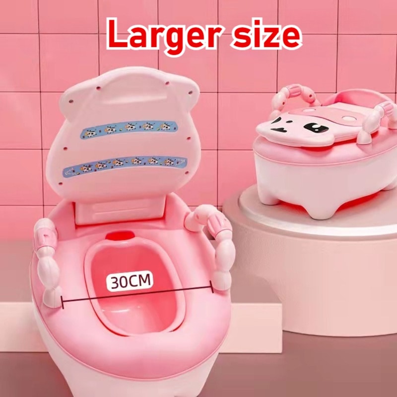 Cute Animal Toddler Toilet Training Potty Chair, Built-in Splash Guard, Slip-Resistant Base, Removable Bowl for Toddlers