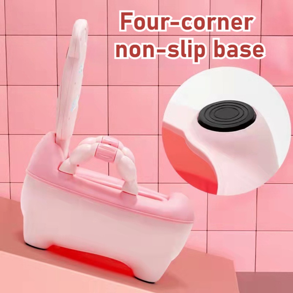 Cute Animal Toddler Toilet Training Potty Chair, Built-in Splash Guard, Slip-Resistant Base, Removable Bowl for Toddlers