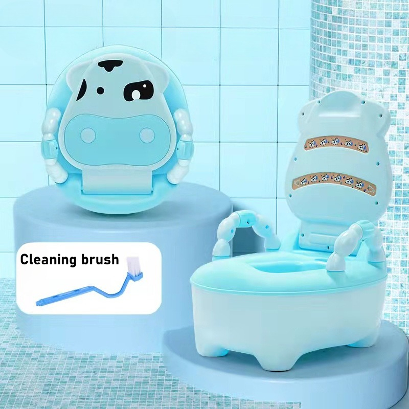 Cute Animal Toddler Toilet Training Potty Chair, Built-in Splash Guard, Slip-Resistant Base, Removable Bowl for Toddlers