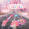 Unicorn Truck Car Toys for Toddler Girl, Foldable Race Track with Light & Sound, Friction Power Princess Car Gift for