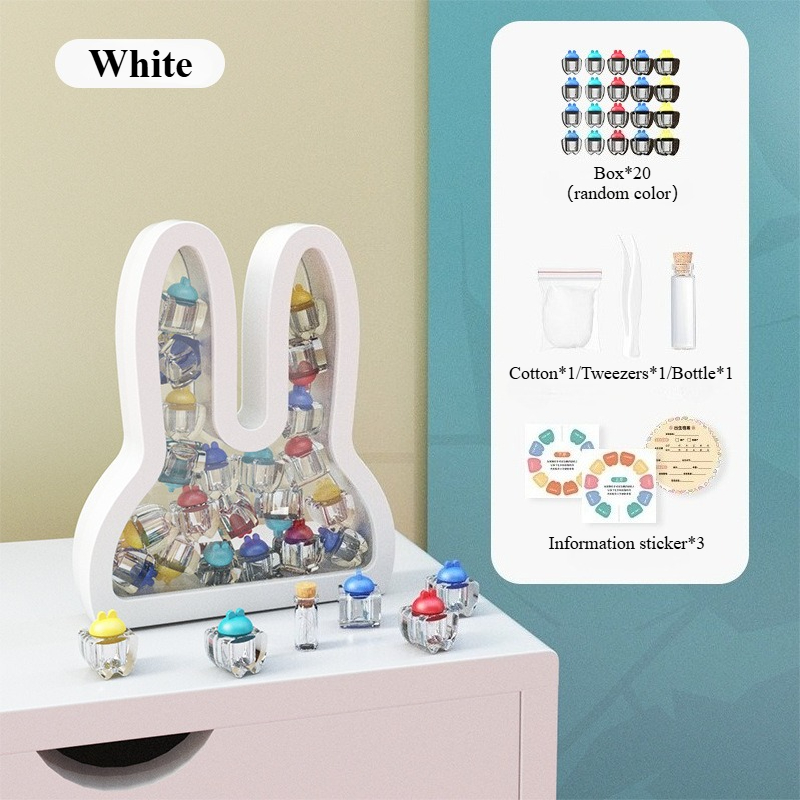 Rabbit Shape Baby Tooth Keepsake Box, Bunny Ear Holder, Lost Teeth Storage Box for Newborns